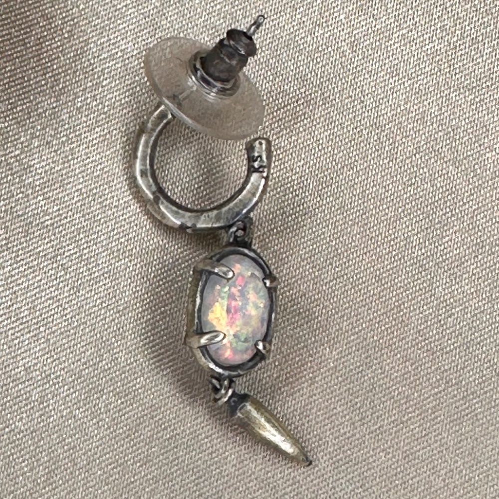 Kendra Scott Pendant Earrings with Opalescent Stone RARE HTF GUC - Picture 5 of 6